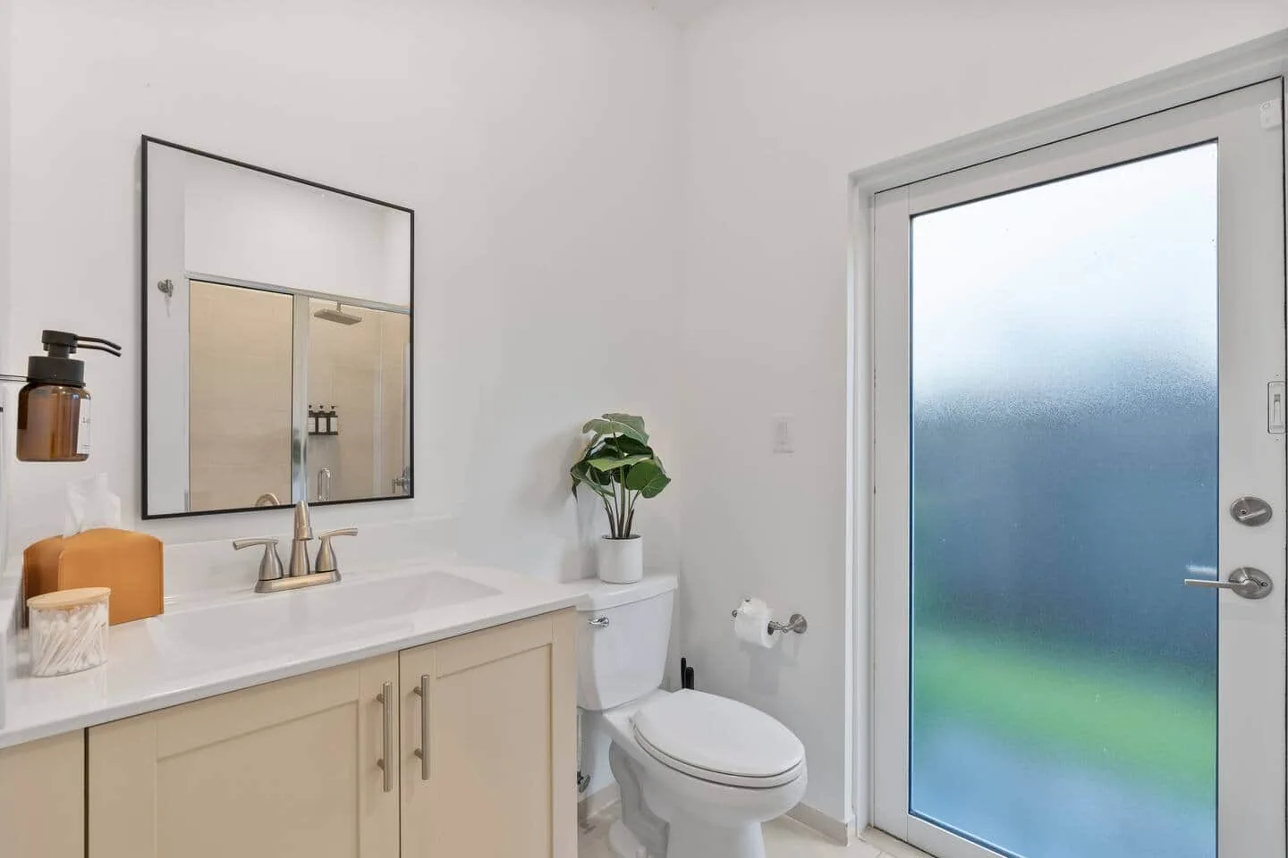 Downstairs bathroom with standing shower