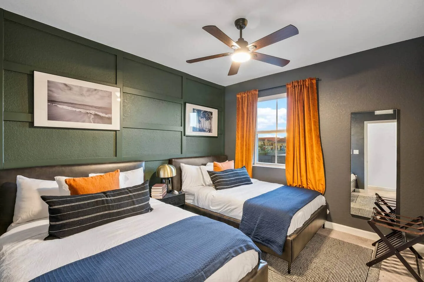 Bedroom 5, two full beds
